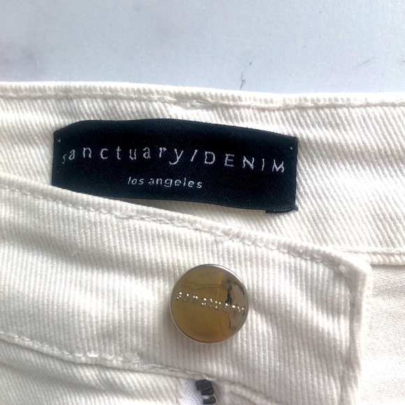Sanctuary Denim Sidewalk Shorts White Cutoffs Size 27 - Picture 4 of 12